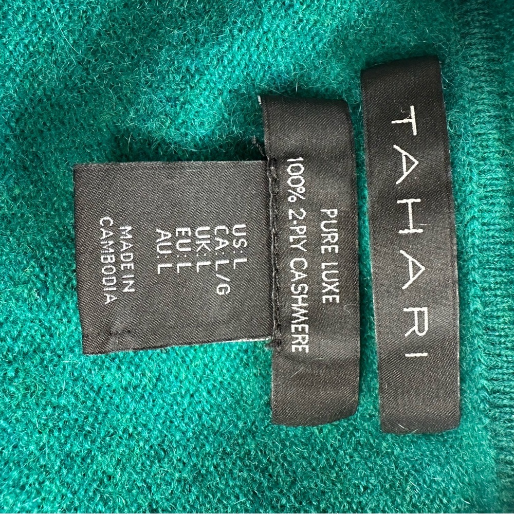 Tahari Teal Crew Neck Sweater - Picture 5 of 6